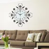 Wandklokken Metaal Creatief Noords ontwerp Grote klassieke badkamer Stille Black Reloj Mural Live Desk Decor HY50WC