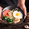 Skålar japansk enkelhet stil underglasyr grov keramik nudel soppa skål hatt ris kök bordsartiklar keramiska hantverk matverktyg