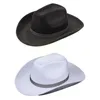 Bérets Cowboy chapeau étoile paillettes fête d'anniversaire chapeaux Cowgirl femmes Performance pour adultes noir blanc diamant Cos C1I8