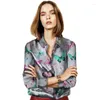 Women's Blouses Fashion Woman 2023 Shirts Spring Autumn Butterfly Print Tops Long Sleeves Party OL Business Wear Female Clothing