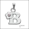 Charms Buchstabe Az Metall Sier vergoldeter Kristall-Anfangs-Charm-Anhänger für Armband DIY Herstellung von Schmuck Dh Drop Delivery Findings Components Dhmqx