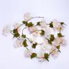 Dekorative Blumen 210 cm künstliche Girlande Seide Sakura Kirschblüte gefälschte Reben Rattan Pflanzen Efeu Kranz Wand Hochzeit Dekor