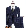 Men's Suits Blazers Blazer Pants Vest Men Suits Wedding Dress Floral Print 3 Piece Set Male Luxury Bronzing Blazers Jacket Coat Trousers Waistcoat 230130