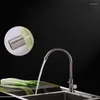 Kitchen Faucets Faucet 360 Degree Rotation Curved Outlet Pipe Tap Stainless Steel Sink Swivel Single Cold Water Deck Mounted