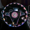 Steering Wheel Covers Luxury Crystal Colorful Rhinestone Car Diamante Covered Steering-Wheel Plush AccessoriesSteering