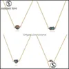 Pendant Necklaces Geometry Abalone Shell Necklace Gold Long Chain Women Accessories Cute Copper Jewelryz Drop Delivery Jewelry Pendan Dhv18