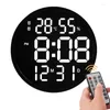 Wanduhren Große LED Digitale Uhr Moderne Designtemperaturfeuchtigkeit elektronisch mit Dual Alarm Watch Home Decor 12 Zoll