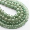 P￤rlor 15 "(38 cm) Strand Round Natural Green Aventurine Stone Rocks 4mm 6mm 8mm 10mm 12mm f￶r smycken som g￶r DIY -armband fynd