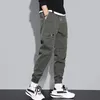 Mäns jeans 2023 Autumn Winter Cowboy Casual Solid Outwear Striped Cotton Denim Pants Stor storlek M-5XL byxor Elastisk midjejoggare