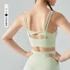 LU-418 Twist Hollow Yoga Tank Tops Women Intelder Grant Litness Vest Stest Removable Sports Bra Gym Shirt