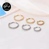 Hoop Earrings G23 Titanium Earring 16G Side Insert ZC Half Ring And Welded Ball Open Nose Seamless Piercing Jewelry