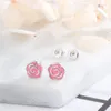 Orecchini a bottone Buyee femminile semplice piccolo fiore smaltato adorabile vero orecchino in argento sterling 925 per gioielli punk rock da donna