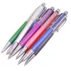 Canetas de esfera 20 PCs Crystal Metal Pen Capacitor de Capacitor de Estudante Escritório Escrita Promoção 230130