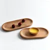 Plates Beech Wood Plate Tray Dish Dessert Sushi Snack Fruit Buffet Children Tableware Decorative Solid Oval Natural Living Round