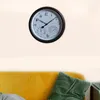 壁の時計屋外時計ディスプレイ温度と湿度の装飾ラウンドバッテリーガーデンパティオプールグリーンハウス向けに動作する