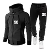 Herren-Trainingsanzüge, Herren-Reißverschluss-Kapuzenpullover, Sweatshirt, Jogginghose, Anzug, 2-teiliger Trainingsanzug, winddicht, Sportbekleidung, Winter, warme Reversjacke, Mantel, Herrenstoff, 230130