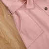 Abiti da ragazza Infantile per bambina Abito con fionda Moda estiva Casual Rosa con lacci abbottonato Tinta unita 1-6 anni