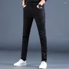 Jeans masculinos Casual Men Casual Fit Pants Vaqueros Black Stretch Slim Jean Homme Fashion Streetwear ROPA Mens Cotton Denim Troushers