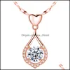 Pendant Necklaces Fashion Love Dropshaped Necklace Tenderness Like Water Zircon Highend Luxury Womens Gift Dh Drop Delivery Jewelry P Dhyaf