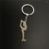 Porte-clés goutte mode femmes patins à roulettes porte-clés pour sac pendentif breloque voiture anneau patineur bijoux or argent couleur