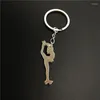 Keychains Drop Fashion Women Roller Skates Key Chain For Bag Pendant Charm Car Ring Skater Jewelry Gold Silver Color