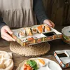 Piatti Piatto per biscotti giapponese Sushi Tutti i tipi di insalata Ristorante Set di serpenti per stoviglie in ceramica con fiori