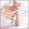 Lien Chaîne Cristal Rond Druzy Bracelets Résine Naturelle Pierre À La Main Or Cuivre Charme Bracelets Bijoux Cadeaux Pour Les Femmes Girly Drop D Dhksx