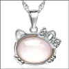 Подвесные ожерелья милый кошачий камень богемное ожерелье женское элегантное цветовое