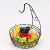 果物を保持するための吊り下げフックとプレートメタルワイヤーフルーツバスケット