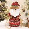 クリスマスの装飾ドローストリングサックフルーツストッキング絶妙な3Dサンタクロース雪だるまエルクベアプリントグッズバッグの装飾