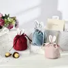 Easter Cute Bunny Gift Packing Bags Velvet Valentine's Day Rabbit Chocolate Candy Bags Wedding Birthday Party Drawstring Bag ss0130