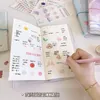 Kawaii Еженедельный еженедельный ежемесячный планировщик журнал Notebook Journal 4.9x7.3 -дюймовый дневник с наклеек