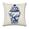 Oreiller bleu céladon couverture fleurs oiseau plante Style chinois Vase moderne minimaliste décor à la maison salon canapé taie d'oreiller