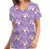 Women's T Shirts Cotton Long Sleeve For Women Plue Size Animal Print Casual Short V-neck Carer Top Color Blouses