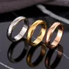 Anillos de boda de acero inoxidable clásico de alta calidad suave para hombres y mujeres, joyería de compromiso de 4mm