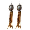 Dangle Boucles D'oreilles Lustre Western Concho Citrouille Fleur Long Gland Turquoise Boucle D'oreille Vintage Simplicité Alliage Casual Haute Qualité À La Mode