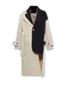 Trench da donna EAM Donna Cachi Taglia grande Trench asimmetrico Risvolto Manica lunga Giacca a vento ampia Moda Primavera Autunno 1K912 230130