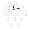 Wall Clocks Nordic Style Nursery Clock Wooden Cloud Water Droplets Hanging Decoration Decor Kids Children's Room