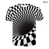 Herr t-skjortor män 3d optisk illusion virvel tryck kort ärm tee t-shirt topps yaa99