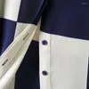 レディースブラウス春秋の女性用格子縞のシャツエレガントなファッションターンダウン襟長スリーブシャツ本物のシルク女性カジュアルブラウストップス