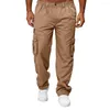 Pantalons pour hommes Sport Hommes Courir avec poches élastiques Entraînement de football Joggings Fitness Cargo pour