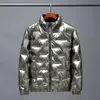 Herrjackor ner Short Stand Collar Coat Glossy Top Fashion Casual Warm 230130