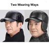 Berets Winter Baseball Cap Windproof Dad Solid Color Father Outdoor Hat