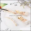 Hair Clips Barrettes Elegant Pearl Pins Korean Geometric Headwear Hairpins Headbands Female Ornaments Accessoriesz Drop Delivery Je Dhs4W