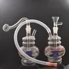 2 Styles Petit brûleur à mazout en verre Bong Bubbler recycleur Fumer Pipe à eau Inline Birdcage Perc avec tuyau et tuyau de brûleur à mazout mâle de 10 mm