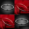 Cuff 925 Sterling Solid Sier Bracelet Fashion Personality Simple Smooth Bangles For Women Wedding Engagement Jewelry 1245 T2 Drop De Dh95V