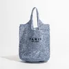 Toes Lyxdesign Damväska Stor flätad Raffia Halm Kapacitet Casual Tote Handväska Hollow Summer Beach Vacation Axelväska 0222V23