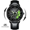 Zegarek oryginalny obręcz samochodu zegarek 3D prawdziwe zegarki wodoodporne kwarc kwarcowy sport dla mężczyzn