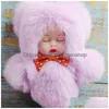 Porte-clés Longes Pompon Slee Bébé Porte-clés Mignon Fluffy Peluche Poupée Femmes Fille Sacs Porte-clés Voitures Porte-clés Cadeau Charme Decoratio Dhvg4