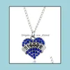 Pendant Necklaces Pretty Fashion Crystal Rhinestone Heart Mom Mum Daughter Sister Necklace Family Gifts Dh Drop Delivery Jewelry Pend Dhons